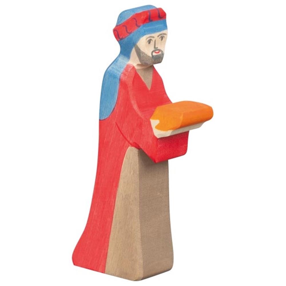 Holztiger Holzfigur - Caspar 2, rot, Krippenfigur, Holzspielzeug, ab 3 Jahren