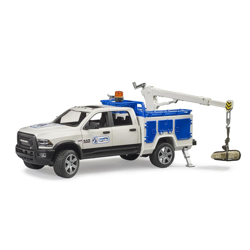 Bruder 02509 - RAM 2500 Service Truck mit Kran und Rundumleuchte