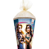 Roth Schultüte Best Friends Forever, 85cm, eckig, Rot(h)-Spitze, Tüllverschluss (Organza gold), Goldborte
