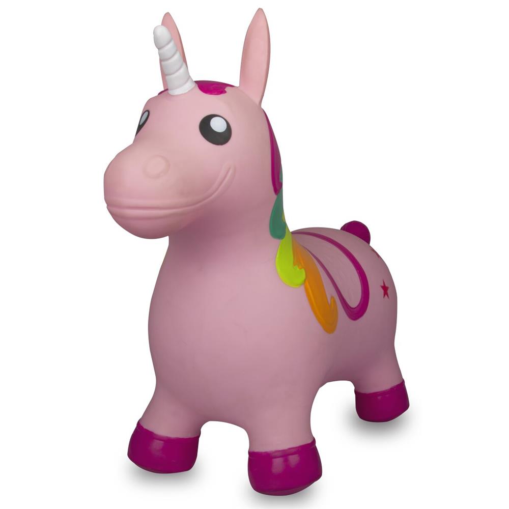 Jamara Hüpftier Einhorn, bunt, Hüpfspielzeug mit Luftpumpe