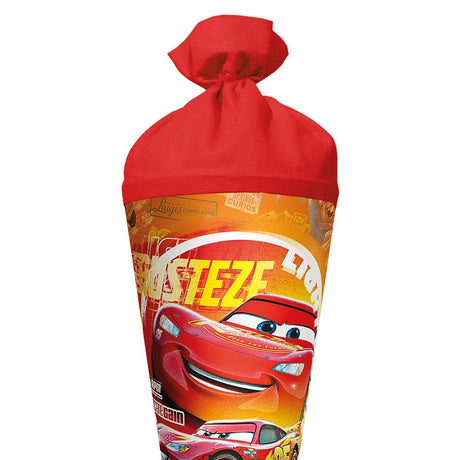 Roth Schultüte Disney Cars, 70cm, rund, Rot(h)-Spitze, Filzverschluss, Folieneffekt