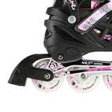 NILS EXTREME NH10905 4in1 LED Inliner Schlittschuhe Rollschuhe Gr. 39-42, Rosa, verstellbar