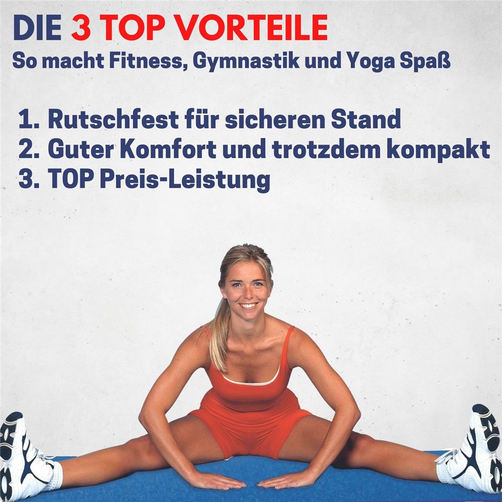 Best Sporting Yogamatte 200x60x1,3cm blau Fitnessmatte rutschfest