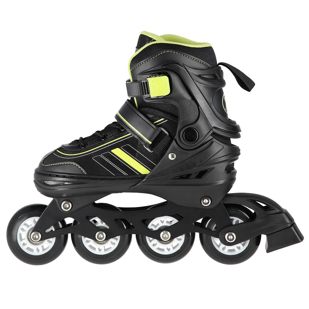 NILS EXTREME NH18191 2in1 Inliner Schlittschuhe Kinder Gr. 34-38, Schwarz-Limettengrün, verstellbar