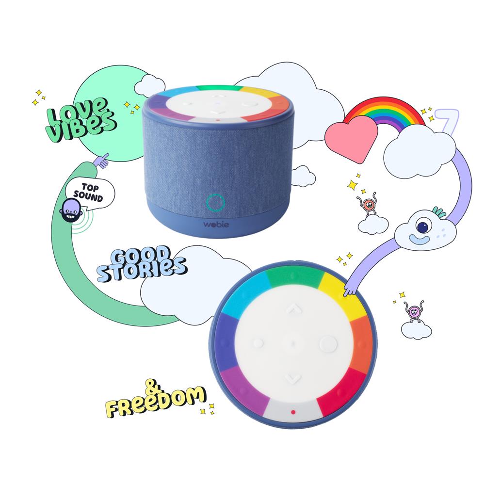Wobie Box Violett Kinder Musikbox mit Spotify, WLAN, Bluetooth, SD-Slot & Kopfhöreranschluss