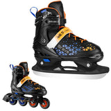 NILS EXTREME NH18190A BRAVE 2in1 Inliner Schlittschuhe Kinder Gr. 29-33, Blau, verstellbar