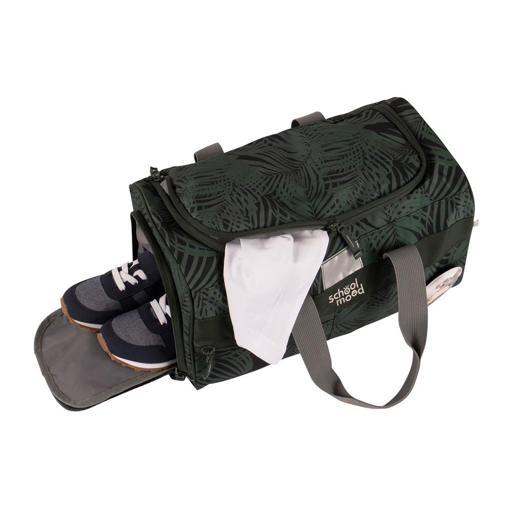 School-Mood Sporttasche Daniel (Dinosaurier) Schwimmtasche 18L mit Nassfach