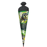 Roth Schultüte Dinosaurier Robo-Rex, 70cm, rund, Rot(h)-Spitze, Filzverschluss, Folieneffekt