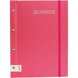 Roth Zeugnismappe Metallium Pink, mit 12 A4 Klarsichthüllen, im Buchleineinband