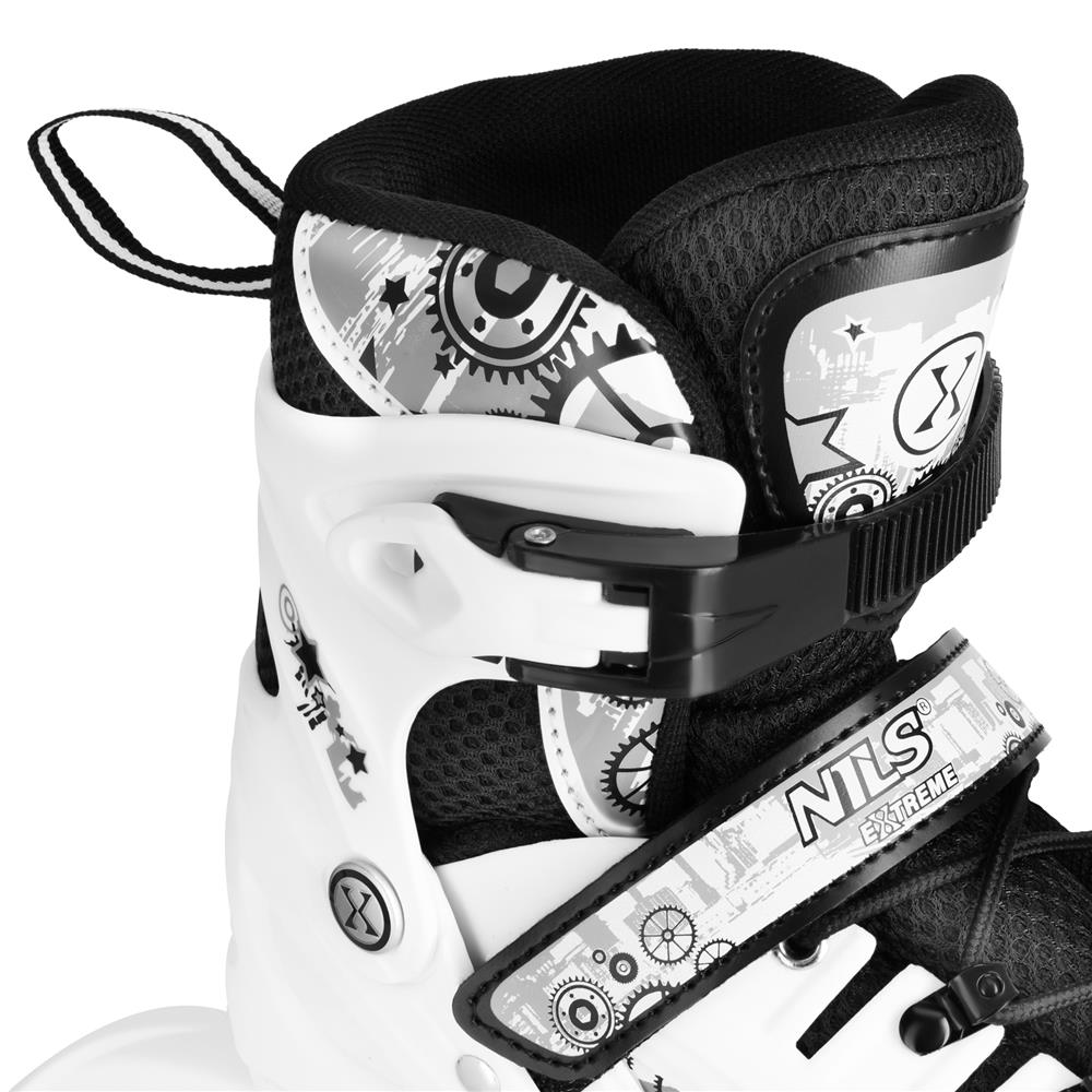 NILS EXTREME NH10905 4in1 LED Inliner Schlittschuhe Rollschuhe Gr. 35-38, Weiß-Rainbow, verstellbar