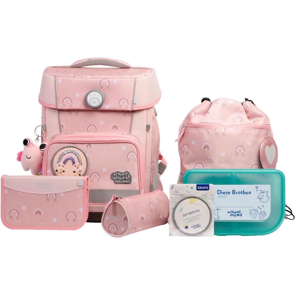 School-Mood Schulranzen Set Champion Maxx Pro Rainbow (Regenbogen) 7-teilig mitwachsend