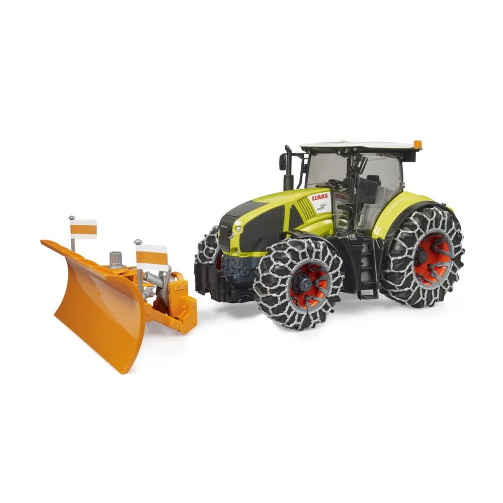 Bruder 03018 - Claas Axion 950 mit Schneeketten und Räumschild, 1:16