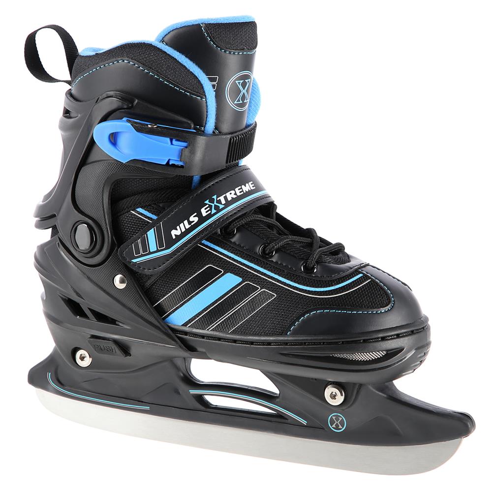 NILS EXTREME NH18191 2in1 Inliner Schlittschuhe Kinder Gr. 29-33, Schwarz-Blau, verstellbar