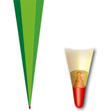 Roth Extra große XXL Schultüte-Rohling/Basteltüte, grün, 100cm, eckig, Rot(h)-Spitze, Tüllverschluss