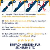 Best Sporting Schwimmgürtel mit 6 Paddle in blau, Schwimmgurt Schwimmhilfe für Kinder von 18-30 kg