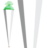 Roth Schultüte-Rohling/Basteltüte, weiß, 85cm, eckig, Rot(h)-Spitze, mit Tüllverschluss (grün)