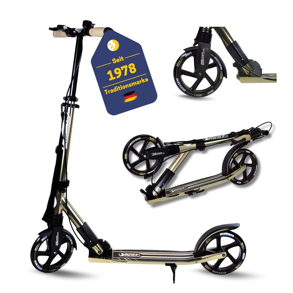Best Sporting Cityroller 205 mm klappbar, Schwarz-Gold