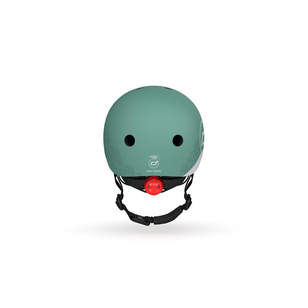 Scoot & Ride Kinderhelm Größe XXS-S (45-51 cm) reflective forest - Schutzhelm mit LED-Licht