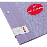 Roth Zeugnismappe Pattern mit Buchschrauben Lila Paradise, mit 12 A4 Klarsichthüllen, im Buchleineinband