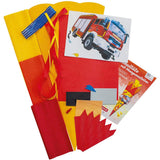 Roth Schultüte-Bastelset, Feuerwehr, 68cm, eckig, Rot(h)-Spitze, Kreppverschluss