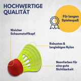 Best Sporting Speed Federball Set Neon Gelb, 5 Speed Federbälle aus Nylon