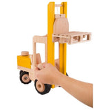goki Baufahrzeug aus Holz - Gabelstapler mit Palette