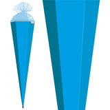 Roth Extra große XXL Schultüte-Rohling/Basteltüte, pazifikblau, 100cm, eckig, Rot(h)-Spitze, mit Tüllverschluss
