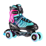 NILS EXTREME NH18192A 4in1 Inliner Schlittschuhe Rollschuhe Gr. 34-38, Schwarz-Violett, verstellbar