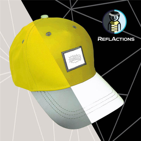 Roth ReflActions Kinder-Basecap Roar, Gelb, 5-8 Jahre, 50-54cm, mit reflektierendem Schirm