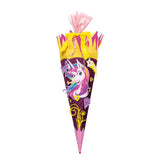 Roth Schultüte-Bastelset, Einhornportrait, 68cm, eckig, Rot(h)-Spitze, Kreppverschluss