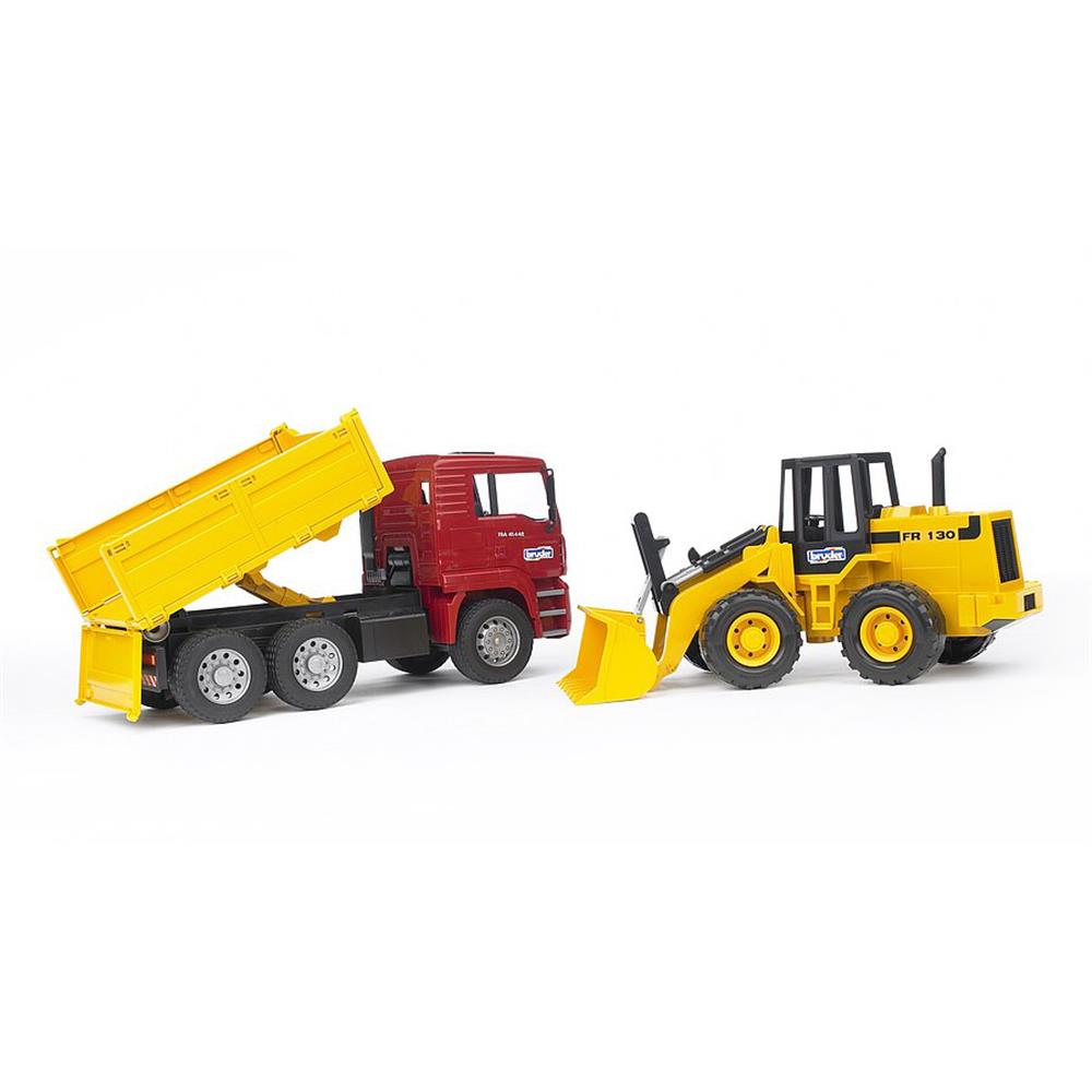 Bruder 02752 - MAN TGA Kipp-LKW mit Gelenkradlader FR 130, 1:16