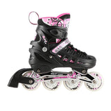 NILS EXTREME NH10905 4in1 LED Inliner Schlittschuhe Rollschuhe Gr. 31-34, Rosa, verstellbar