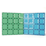 Cleverclixx Große Grundplatten Blau Grün 2er Set, Stabilisierung für Magnetbausteine, kompatibles Zubehör, große Bauweise