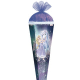 Roth Schultüte Königin im Eis, 85cm, eckig, Rot(h)-Spitze, Tüllverschluss, Glitter, Glitzerborte