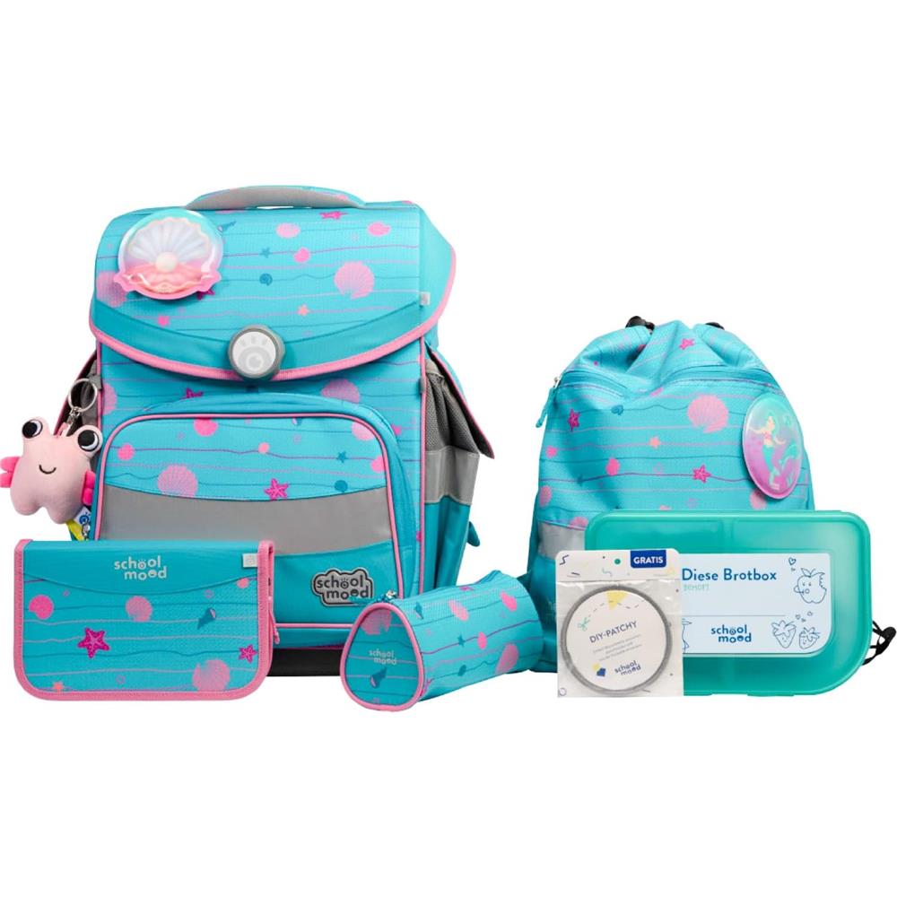 School-Mood Schulranzen Set Timeless Pro Lilly (Meerjungfrau) 7-teilig