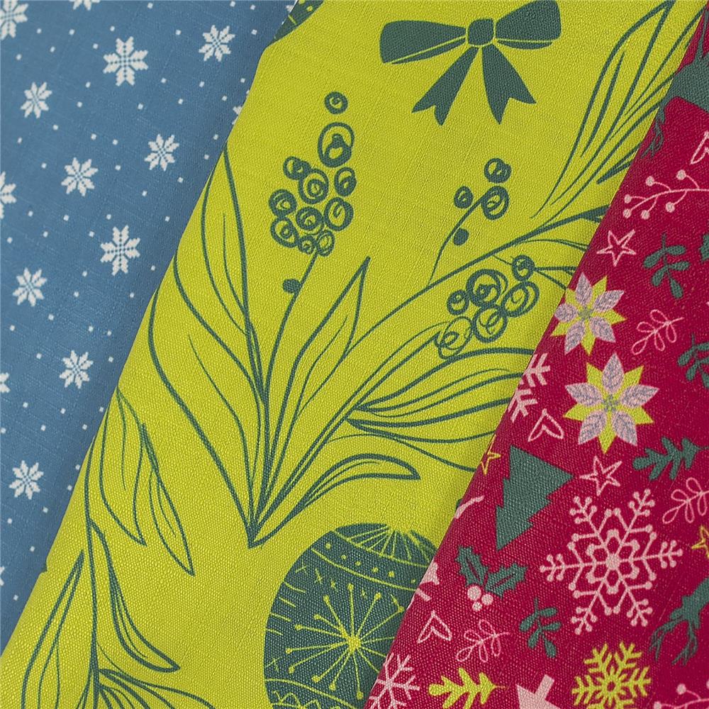 Roth Geschenktuch 3er Set X-Mas Furoshiki nachhaltig 2x 50 x 50 cm, 1x 80 x 80 cm
