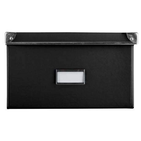 Idena Aufbewahrungsbox mit Deckel und Beschriftungsfeld, schwarz