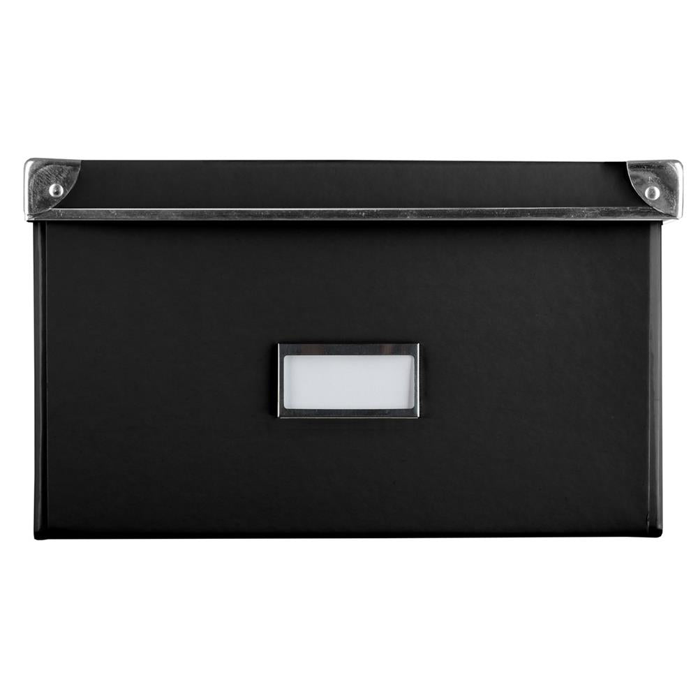 Idena Aufbewahrungsbox mit Deckel und Beschriftungsfeld, schwarz