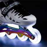 NILS EXTREME NH10905 4in1 LED Inliner Schlittschuhe Rollschuhe Gr. 31-34, Weiß-Rainbow, verstellbar