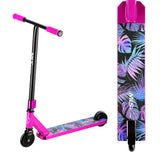 NILS EXTREME HS021 LEAVES Stunt Scooter Pink, Freestyle Roller, ABEC-9, bis 100 kg