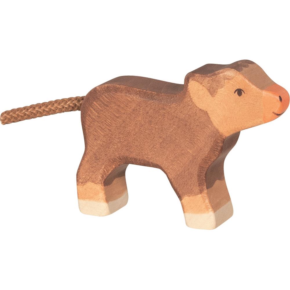Holztiger Holzfigur - Schottisches Hochlandkalb, klein, Holzspielzeug, ab 3 Jahren