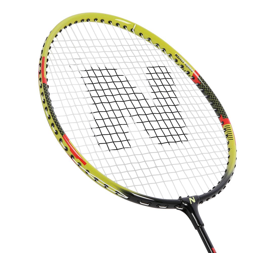 NILS Badminton Set mit 2 Schlägern 3 Federbällen und Tasche, Freizeit Sport