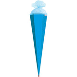 Roth Extra große XXL Schultüte-Rohling/Basteltüte, pazifikblau, 100cm, eckig, Rot(h)-Spitze, mit Tüllverschluss