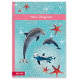 Roth Zeugnismappe Delfin & Seesterne mit Glitter, mit 10 A4 Klarsichthüllen