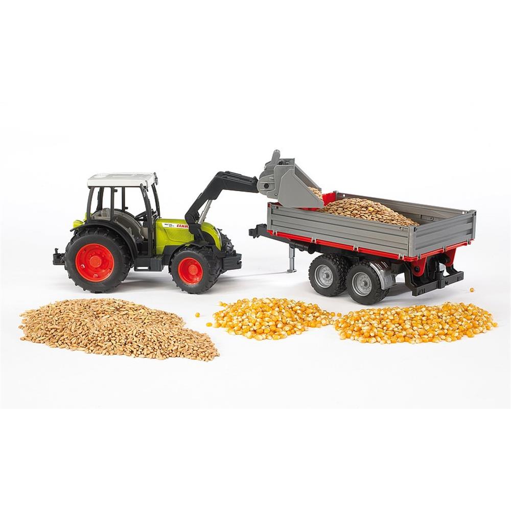 Bruder 02112 - Claas Nectis 267 F mit Frontlader und Bordwandanhänger
