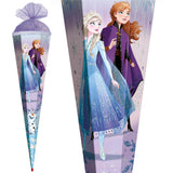 Roth Schultüte Disney Frozen, 85cm, eckig, Rot(h)-Spitze, Tüllverschluss, Glitter, Glitzerborte