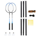 NILS Badminton Set mit Netz, 2 Schlägern und 3 Federbällen, Outdoor Garten Freizeit