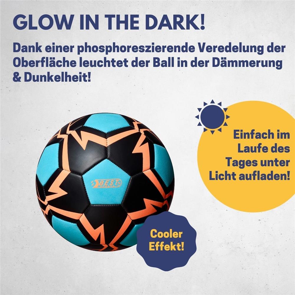 Best Sporting Glow in the Dark Fußball Gr.5 blau/orange Leuchtball