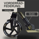 Best Sporting Cityroller 205 mm klappbar, Schwarz-Gold