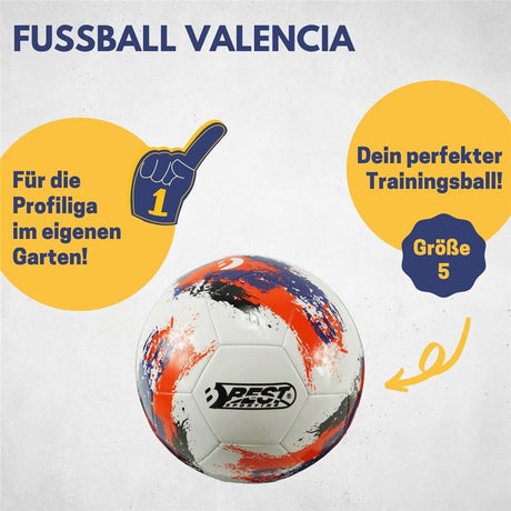 Best Sporting Fußball VALENCIA Größe 5 blau/grün Trainingsball Spielball Kinder
